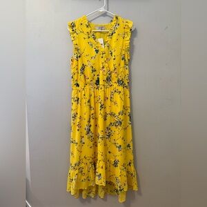 LOFT Yellow Floral Sleeveless Dress | Size 10 | New with tags